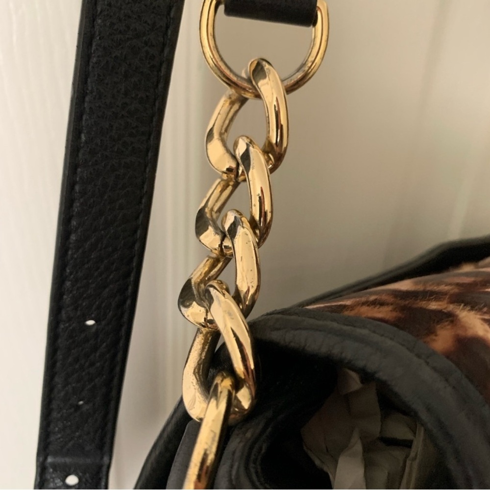 Michael Kors Leopard Print Crossbody Bag with Gold Accents - Picture 4 of 8